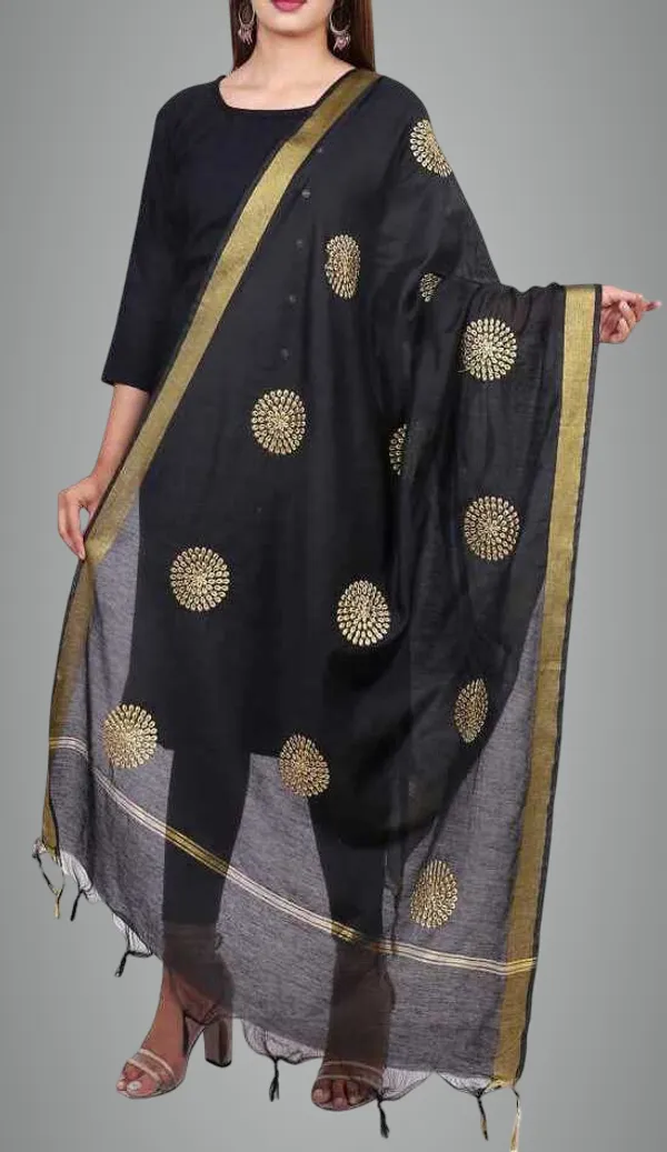 Black_Organza_Embroide_Dupatta_For_Women