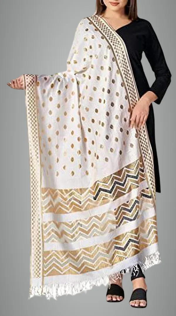 Red_Silk_Blend_Woven_Dupatta_For_Women