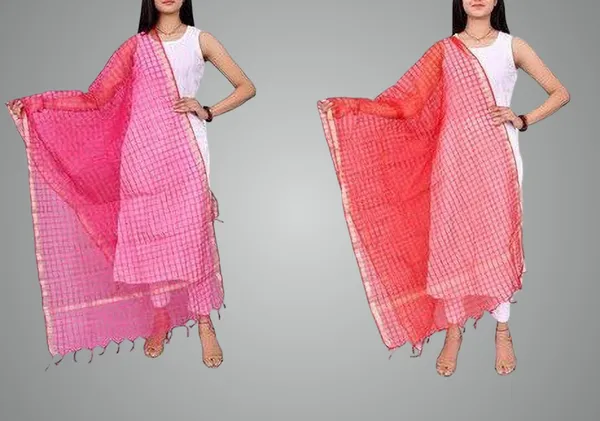 Multicolor_Net_Checke_Dupatta_For_Women