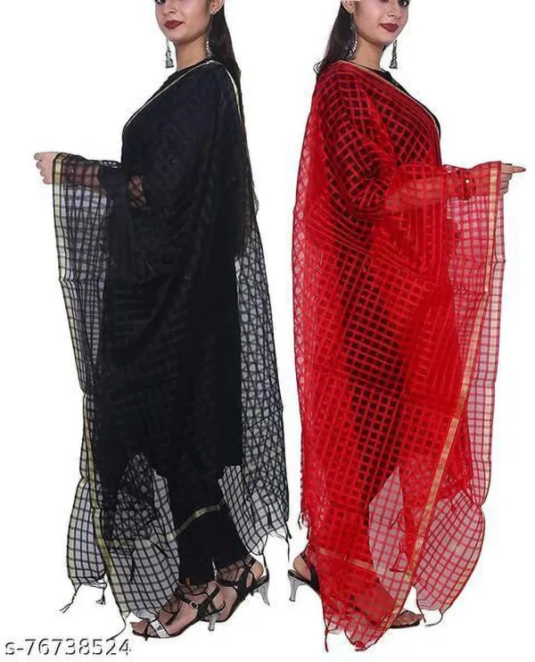 Multicolor_Net_Checke_Dupatta_For_Women