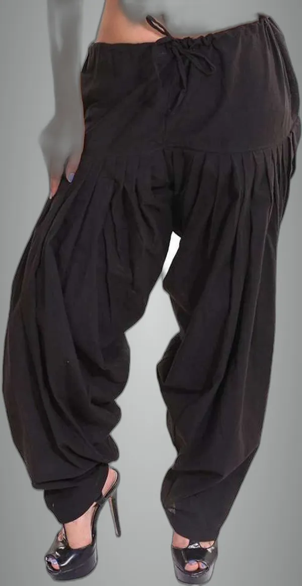 Black_Cotton_Solid_Patiala_For_Women