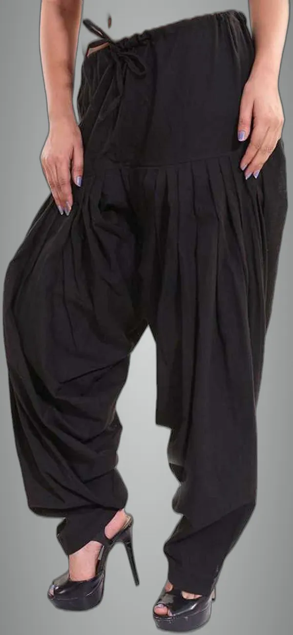 Black_Cotton_Solid_Patiala_For_Women