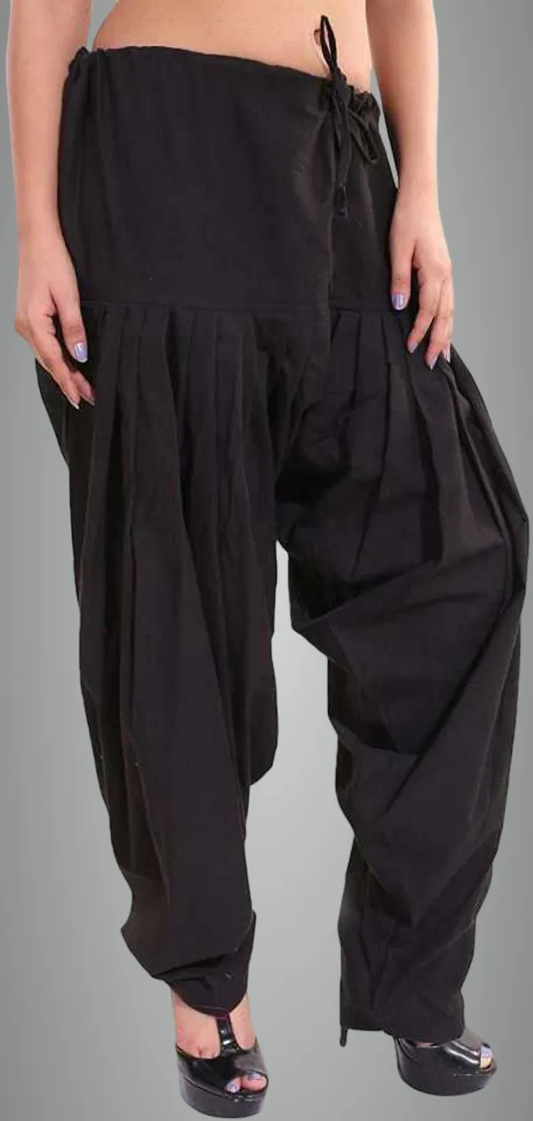Black_Cotton_Solid_Patiala_For_Women