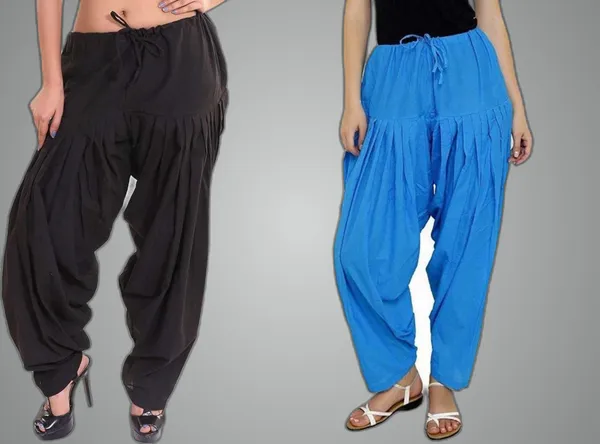 Pack_of_2__Cotton_Solid_Patiala_For_Women