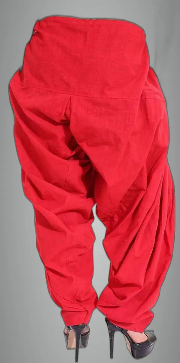 Red_Pure_Cotton_Solid_Salwar_For_Women
