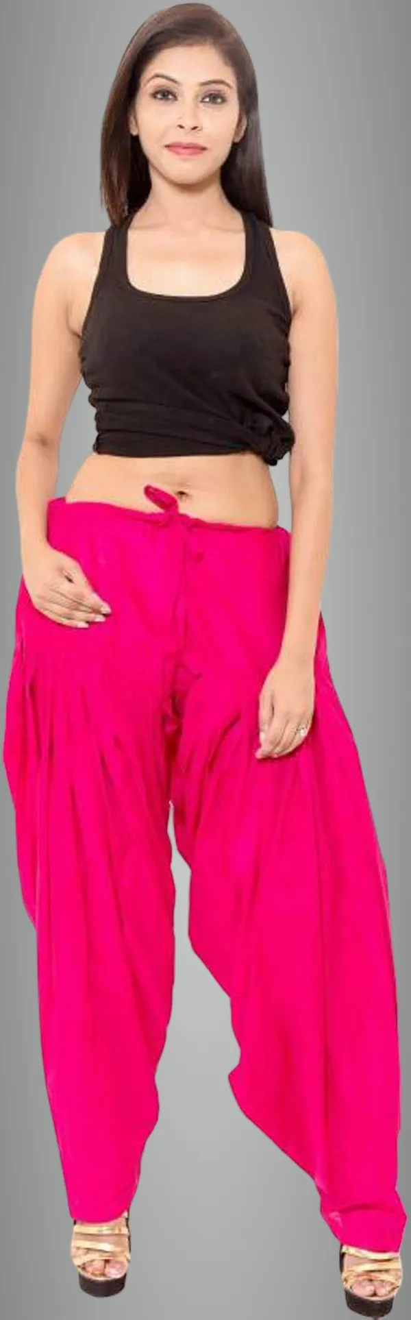 Pink_Cotton_Blend_Solid_Salwar_For_Women