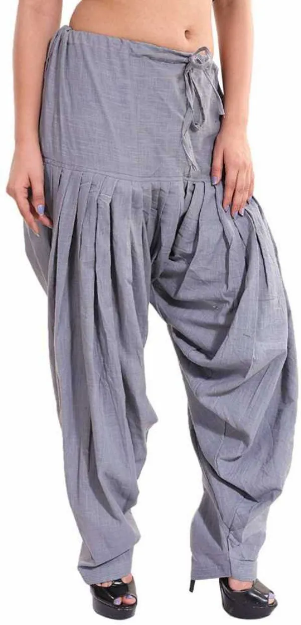 Grey_Pure_Cotton_Solid_Salwar_For_Women