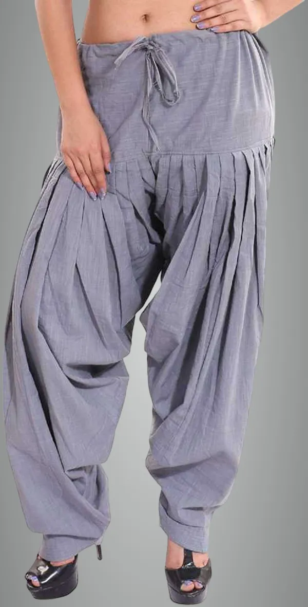 Grey_Pure_Cotton_Solid_Salwar_For_Women