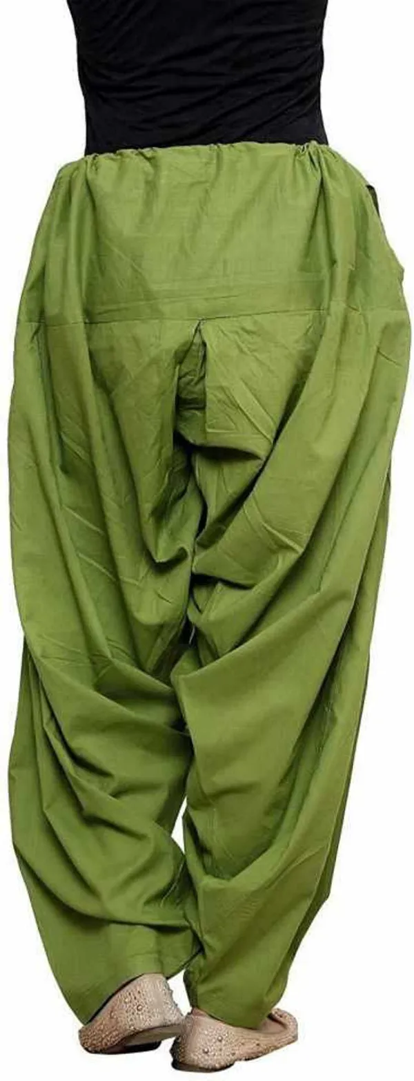 Dark_Green_Pure_Cotton_Solid_Salwar_For_Women
