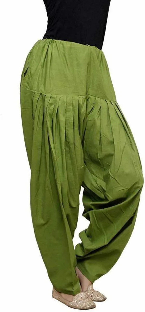 Dark_Green_Pure_Cotton_Solid_Salwar_For_Women