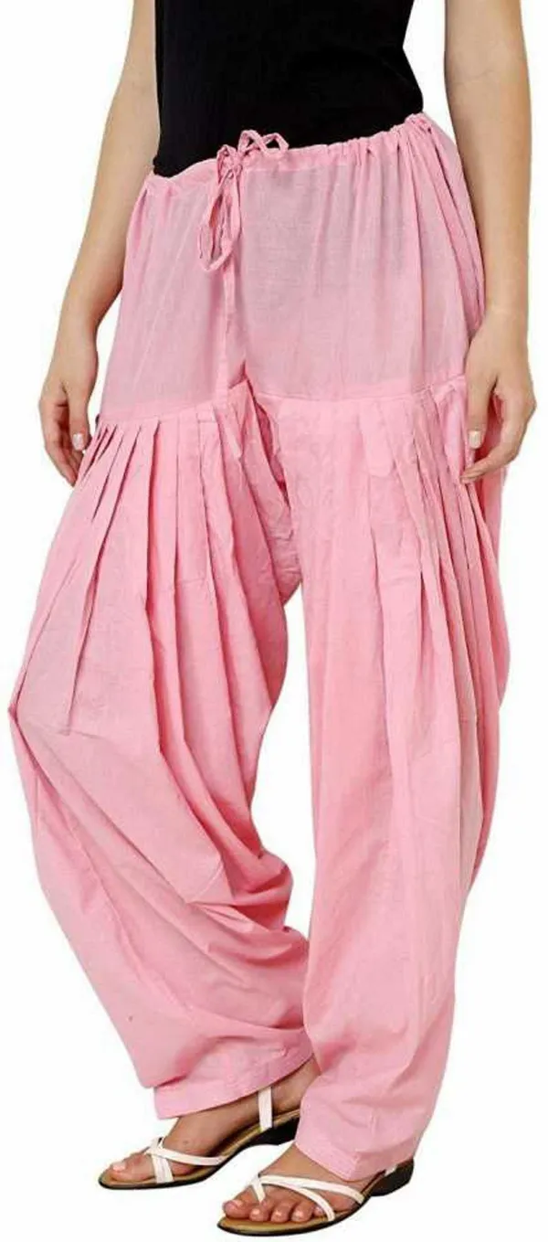 Pink_Pure_Cotton_Solid_Salwar_For_Women