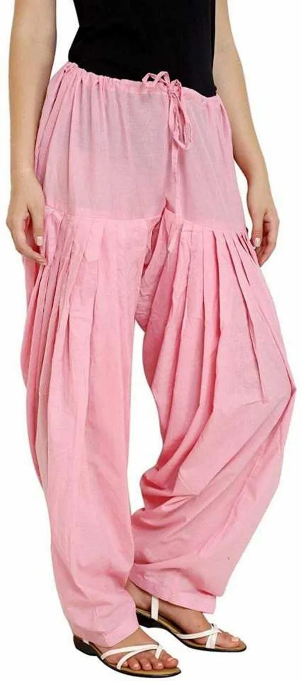 Pink_Pure_Cotton_Solid_Salwar_For_Women