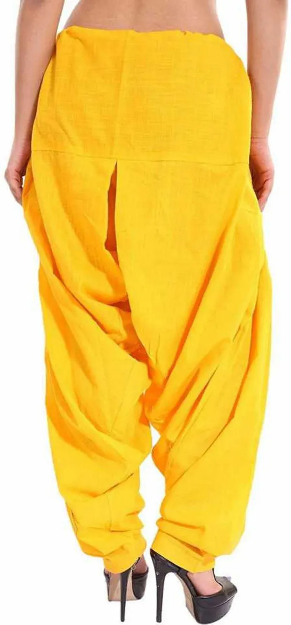 Yellow_Pure_Cotton_Solid_Salwar_For_Women