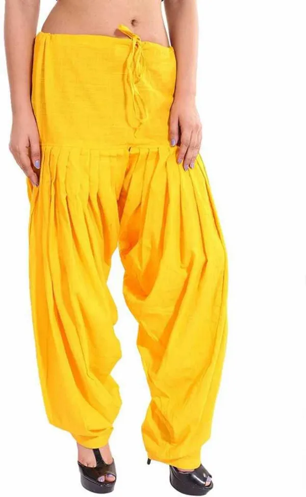 Yellow_Pure_Cotton_Solid_Salwar_For_Women