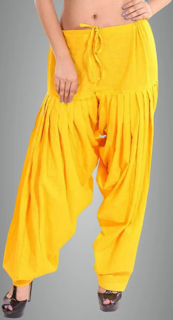 Yellow_Pure_Cotton_Solid_Salwar_For_Women