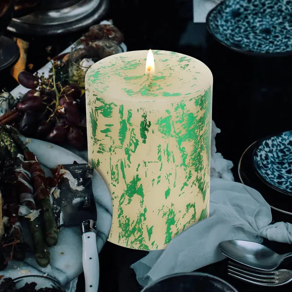 Pack_of_3_Green_Foil_Luxury_Pillar_Candles