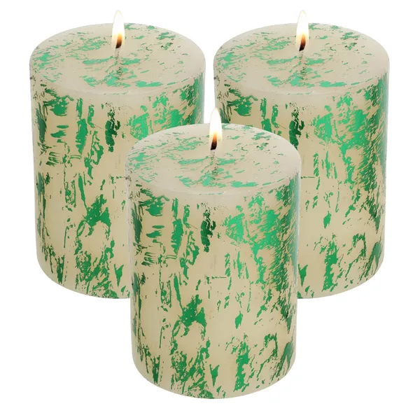 Pack_of_3_Green_Foil_Luxury_Pillar_Candles