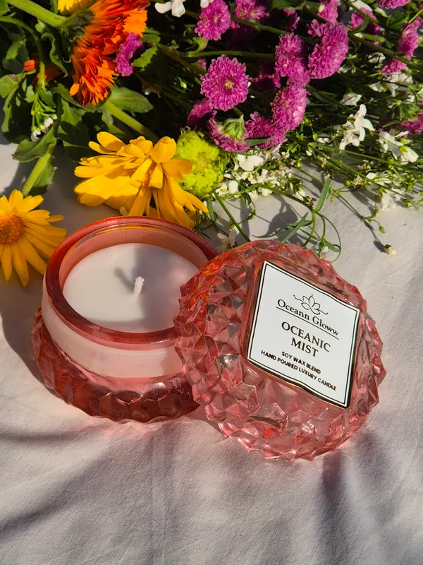Gulf × KI'S CANDLE COLLECTION サイン Oceann Gloww Pink Mirage Crystelle Glow Hand Poured Luxury Candle