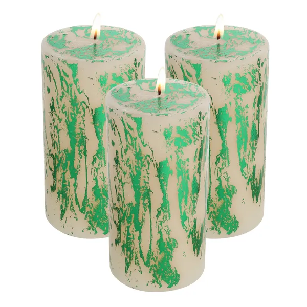 Pack_of_3_Green_Foil_Luxury_Pillar_Candles