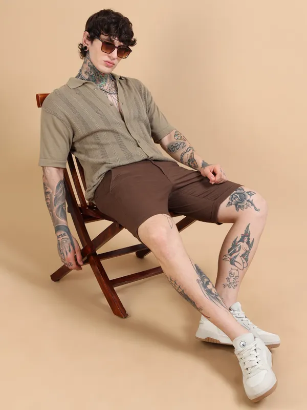 Brown_Cotton_Solid_Chinos_Shorts_For_Men