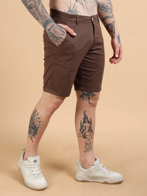 Brown_Cotton_Solid_Chinos_Shorts_For_Men