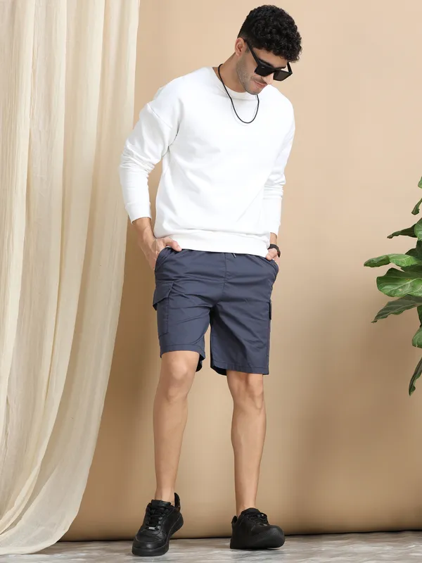 Blue_Cotton_Regular_Cargo_Shorts_For_Men
