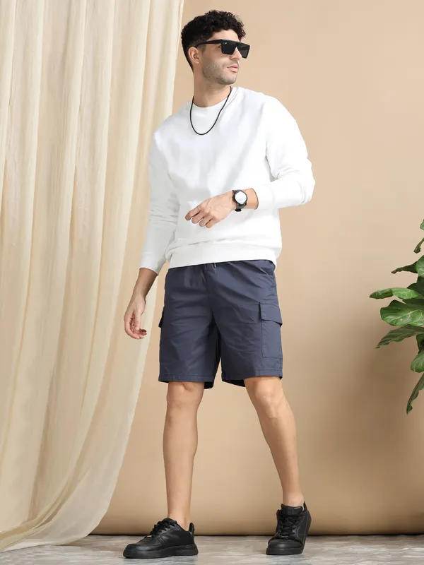 Blue_Cotton_Regular_Cargo_Shorts_For_Men