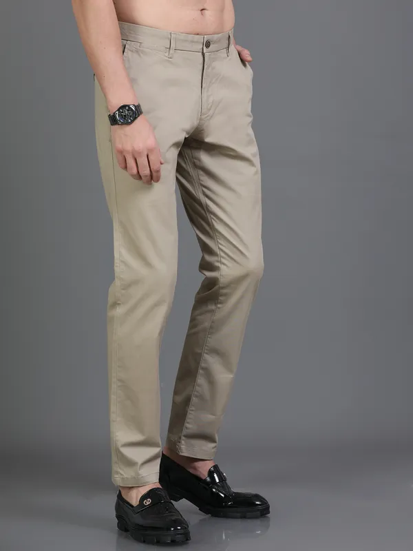 Beige_Cotton_Regular_Slim_Fit_Solid_Mid-Rise_Trouser_For_Men