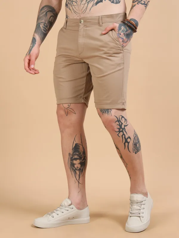 Brown_Cotton_Solid_Chinos_Shorts_For_Men