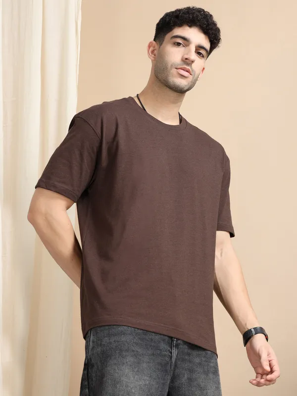 Coffee_Brown_Cotton_Regular_Oversized_T-Shirt_For_Men