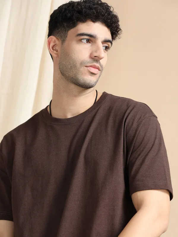 Coffee_Brown_Cotton_Regular_Oversized_T-Shirt_For_Men