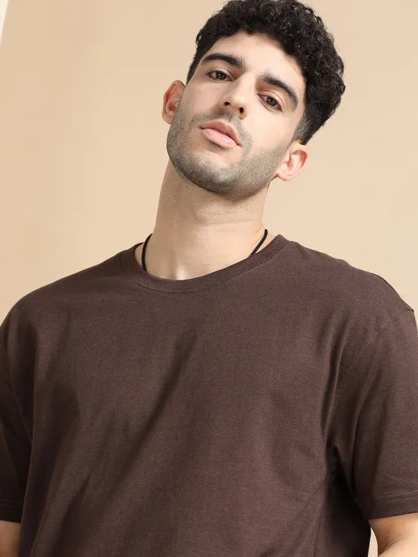 Coffee_Brown_Cotton_Regular_Oversized_T-Shirt_For_Men