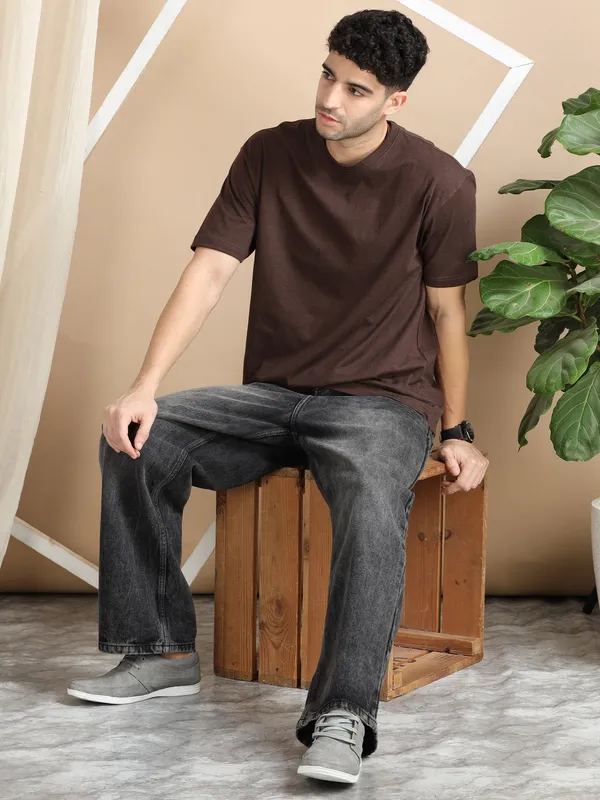 Coffee_Brown_Cotton_Regular_Oversized_T-Shirt_For_Men