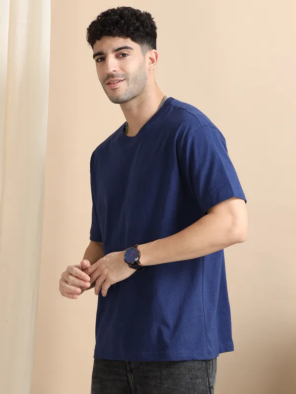 Dark_Blue_Cotton_Regular_Oversized_T-Shirt_For_Men