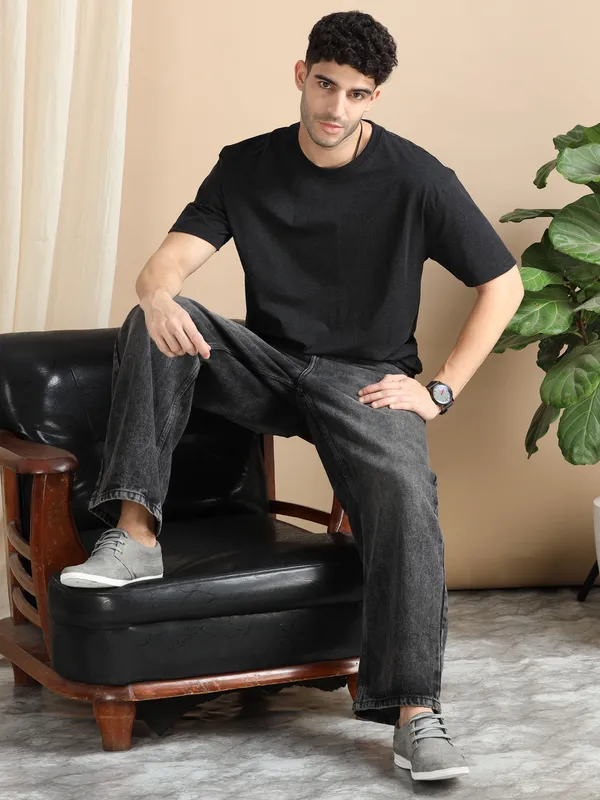 Dark_Grey_Cotton_Regular_Oversized_T-Shirt_For_Men