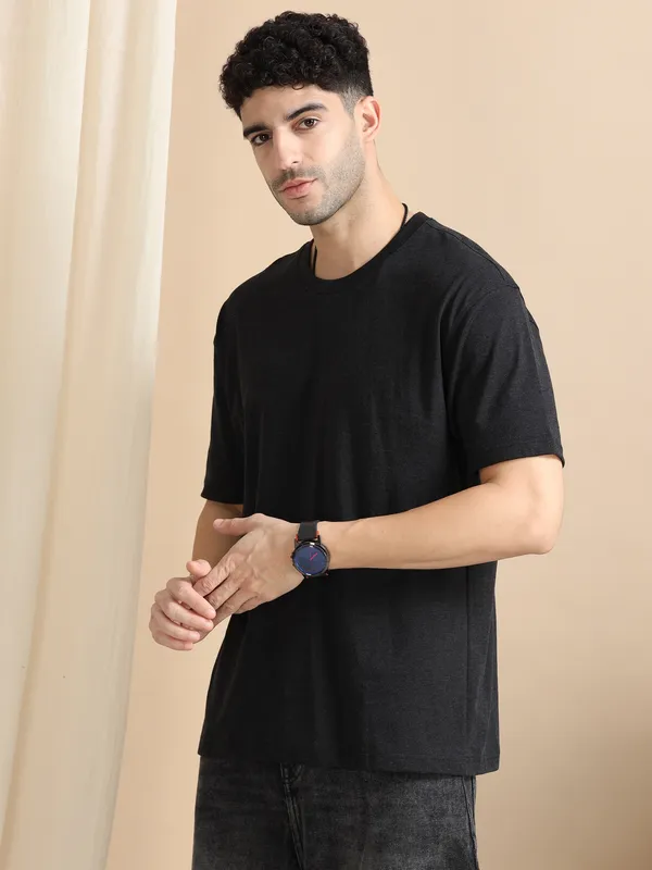 Dark_Grey_Cotton_Regular_Oversized_T-Shirt_For_Men
