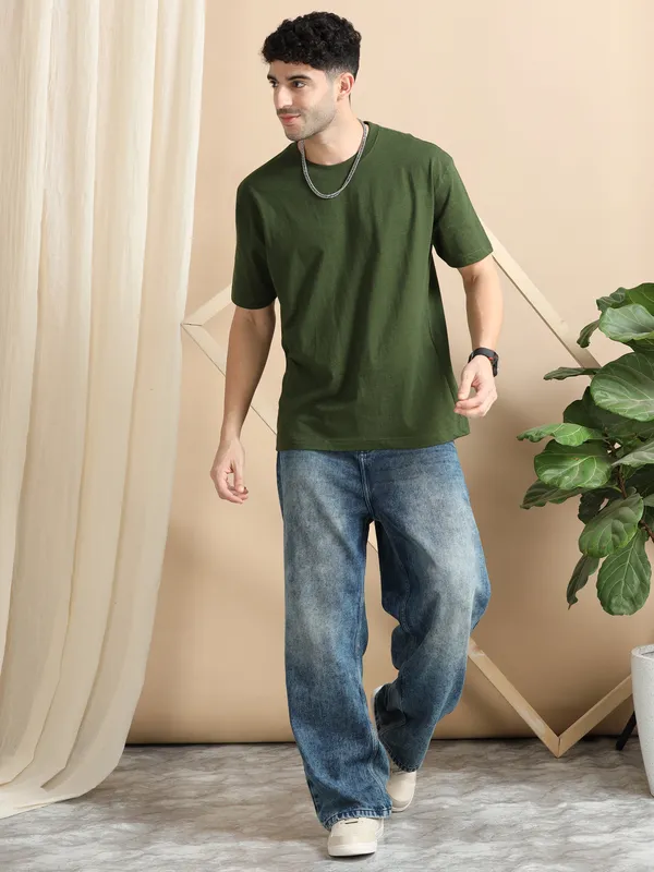 Green_Cotton_Regular_Oversized_T-Shirt_For_Men