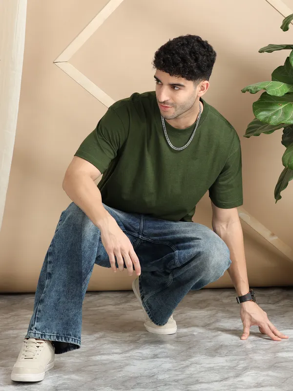 Green_Cotton_Regular_Oversized_T-Shirt_For_Men