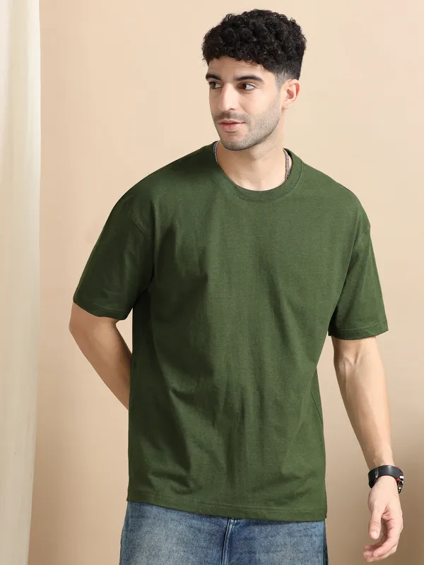 Green_Cotton_Regular_Oversized_T-Shirt_For_Men