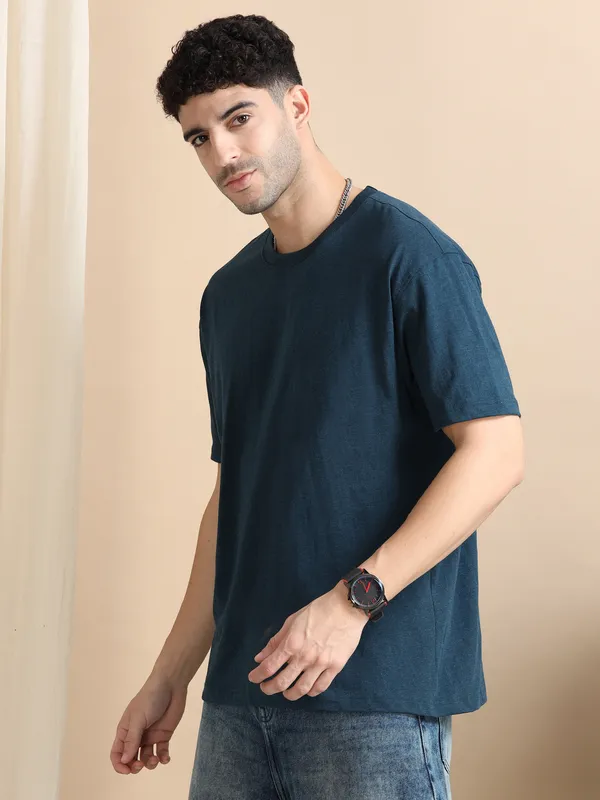 Indigo_Cotton_Regular_Oversized_T-Shirt_For_Men
