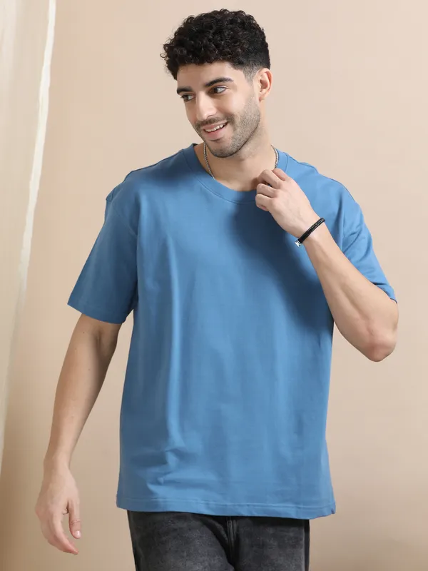 Blue_Cotton_Regular_Oversized_T-Shirt_For_Men
