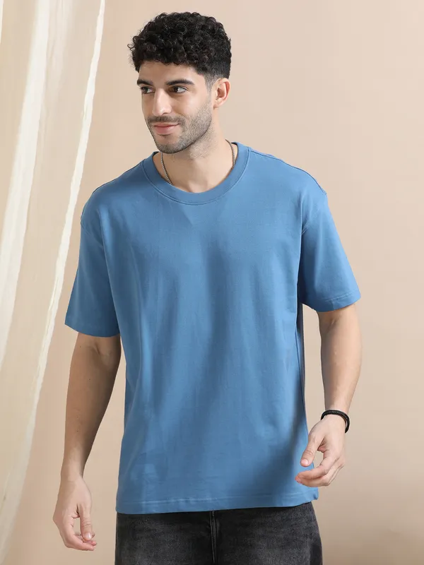 Blue_Cotton_Regular_Oversized_T-Shirt_For_Men