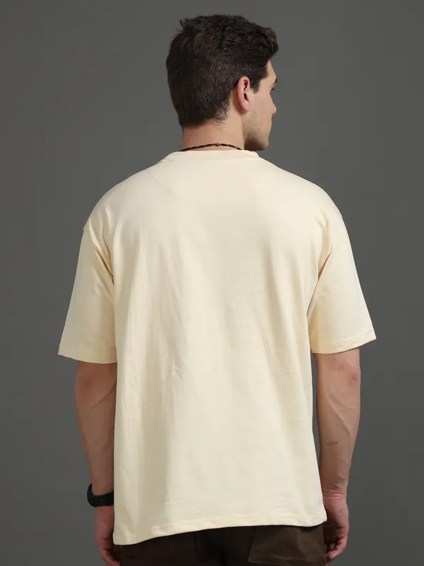 Beige_Cotton_Regular_Oversized_T-Shirt_For_Men