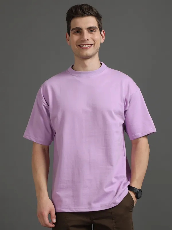 Lavender_Cotton_Regular_Oversized_T-Shirt_For_Men