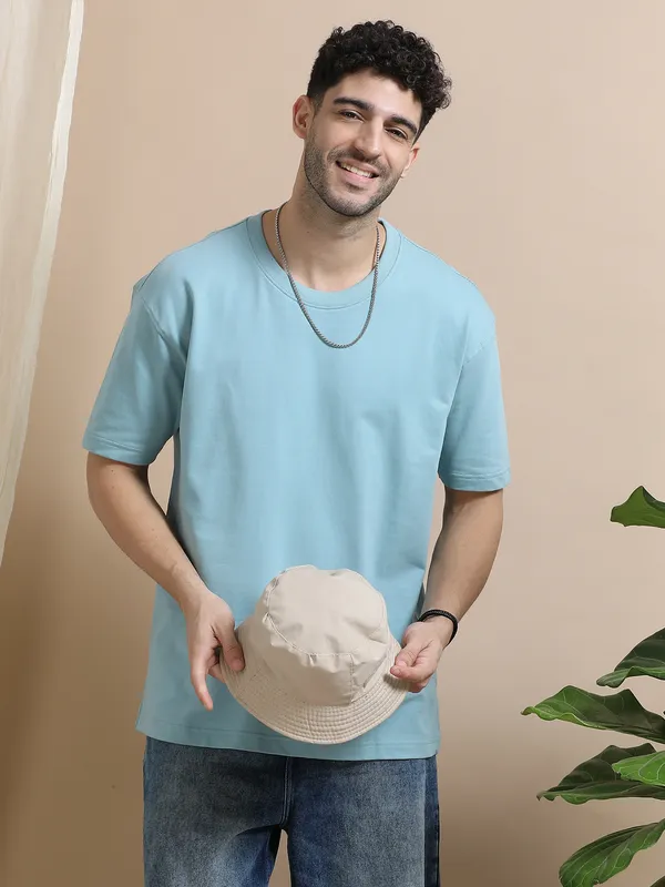 Scalm_Blue_Cotton_Regular_Oversized_T-Shirt_For_Men