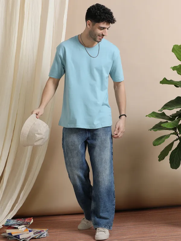 Scalm_Blue_Cotton_Regular_Oversized_T-Shirt_For_Men