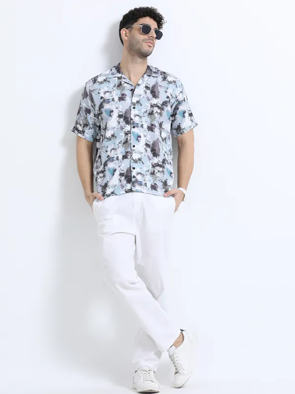 Blue_Cotton_Regular_Oversized_Shirt_For_Men