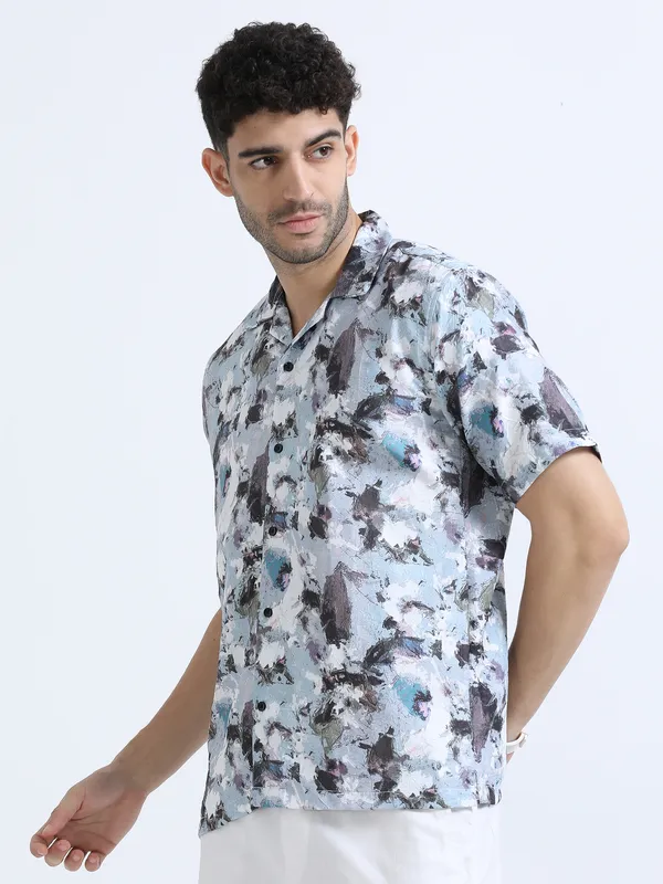 Blue_Cotton_Regular_Oversized_Shirt_For_Men