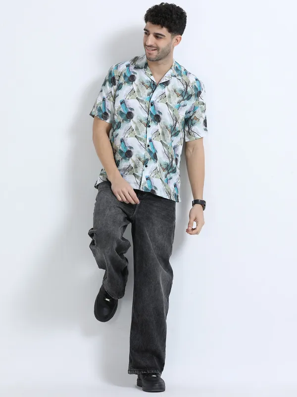 Blue_Cotton_Regular_Oversized_Shirt_For_Men