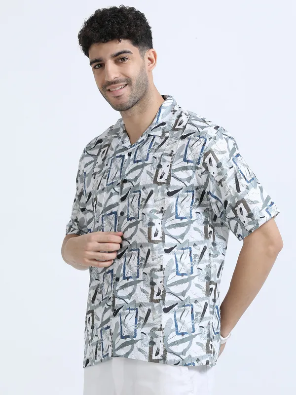 Blue_Cotton_Regular_Oversized_Shirt_For_Men